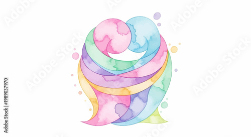 Abstract watercolor illustration of two figures embracing in a colorful hug with pastel hues.