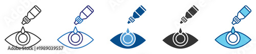 Eye drops icon set multiple style collection