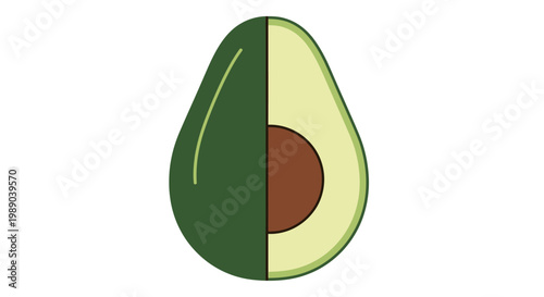 A cut open avocado fruit.