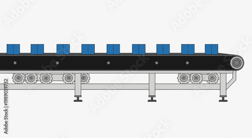Industrial conveyor belt system machinery.