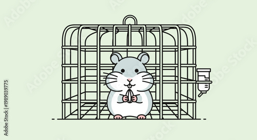 Cute hamster in a cage 1.