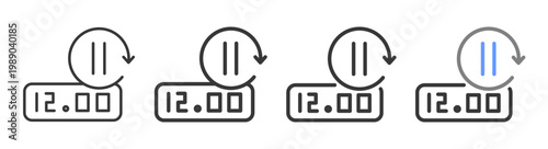 The Ultimate downtime Styles with Variations Line of icon set vector illustration.