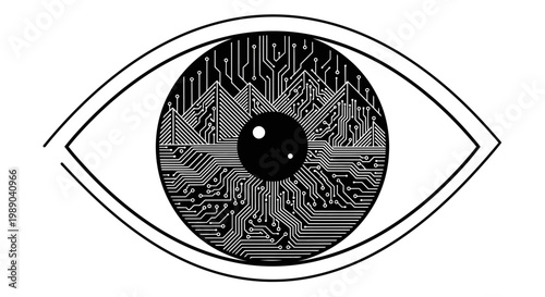 Closeup of a robotic eye.