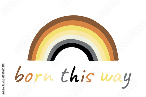 Colorful rainbow shape Bear brotherhood pride flag Happy pride day LGBTQIA community Pride Month Vector hand drawn doodle for posters, stickers, logo, cards