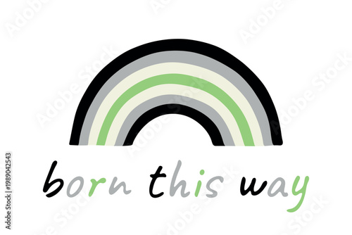 Colorful rainbow shape Agender pride flag Happy pride day LGBTQIA community Pride Month Vector hand drawn doodle for posters, stickers, logo, cards