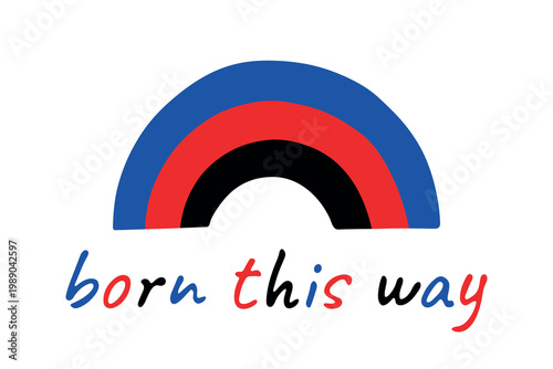 Colorful rainbow shape Polyamory pride flag Happy pride day LGBTQIA community Pride Month Vector hand drawn doodle for posters, stickers, logo, cards