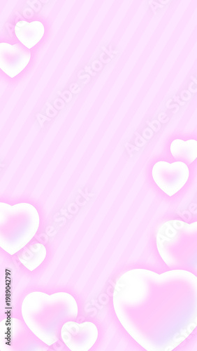 縦長広告用サイズの可愛いハートが浮かぶ背景