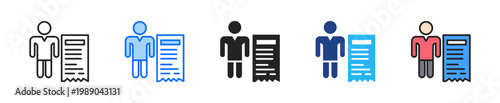 Customer Bill Icon Set Multiple Style Collection