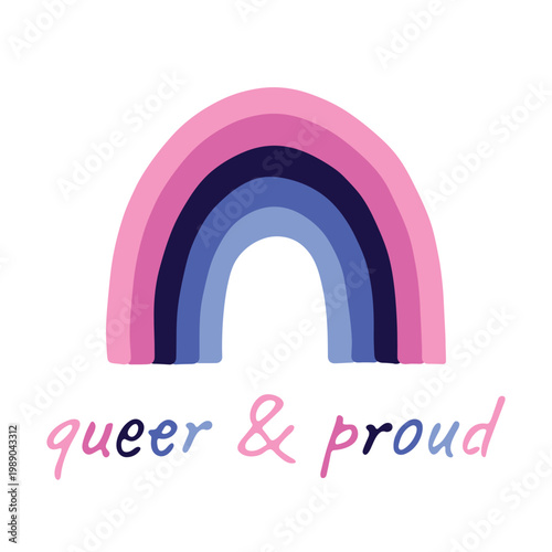 Colorful rainbow shape Omnisexual pride flag Happy pride day LGBTQIA community Pride Month Vector hand drawn doodle for posters, stickers, logo, cards