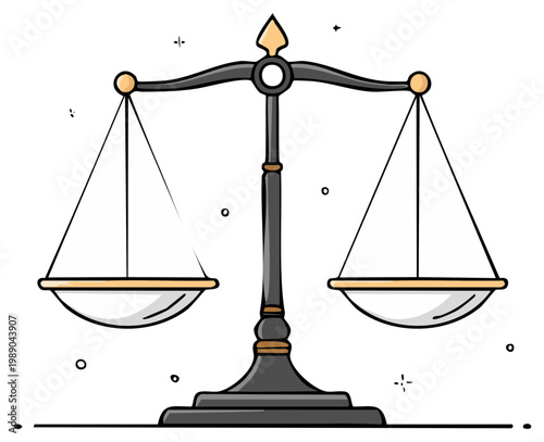 Classic Balance Scales Symbolizing Justice and Equality Illustrated
