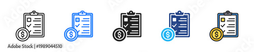 Customer Payment Plan Icon Set Multiple Style Collection