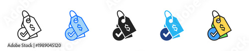 Customer Price Check Icon Set Multiple Style Collection