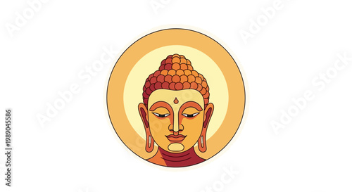 Buddha Head Illustration Art.
