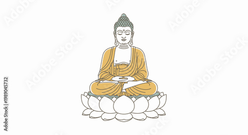 Buddha Sitting on Lotus.