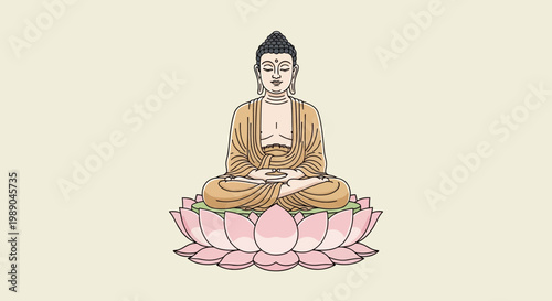 Buddha Sitting on Lotus.