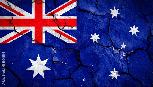 A symbolic abstract digital illustration featuring a constellation of five stars arranged to resemble the Southern Cross, alongside a large seven-pointed geometric star. The design is set against a te