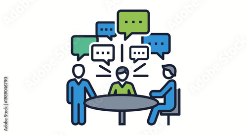 People sitting at a table talking.