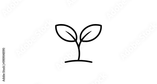Outline icon of a small plant sprouting with symbolizes new life