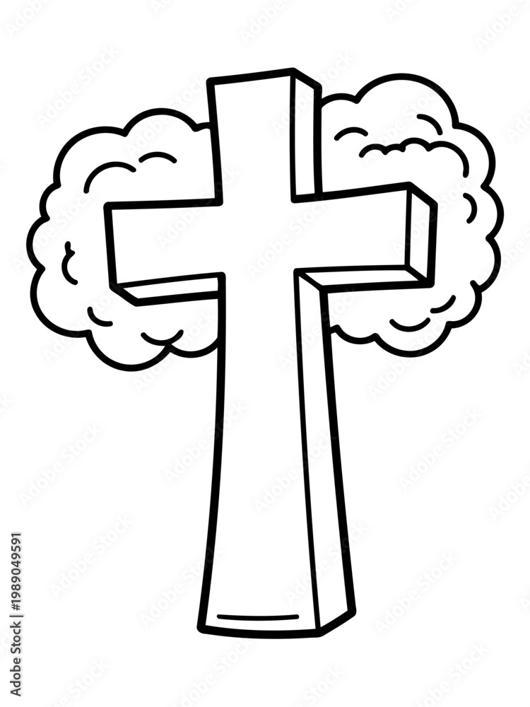 Fototapeta premium Sacred Symbol of Faith: A simple yet powerful illustration of a cross, evoking a sense of faith, hope, and spiritual connection.