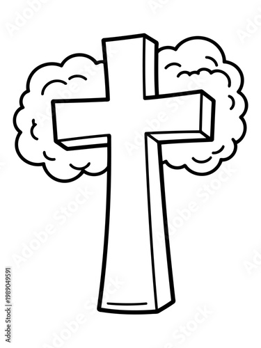 Sacred Symbol of Faith: A simple yet powerful illustration of a cross, evoking a sense of faith, hope, and spiritual connection.