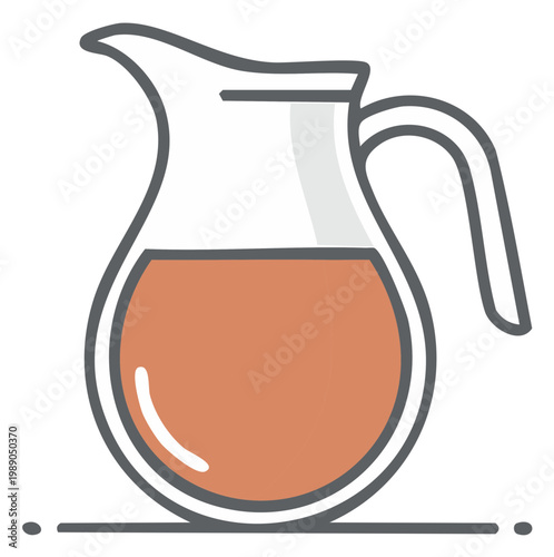 Minimalist Drawing of a Glass Pitcher Filled with Orange Beverage Icon