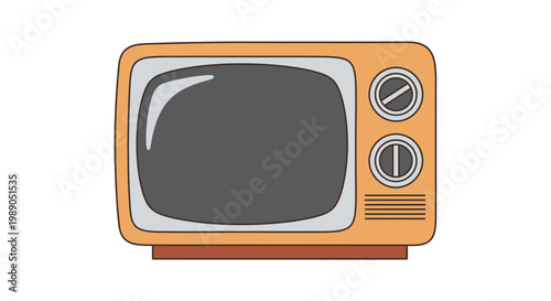 Vintage Retro Old Television Set Device.