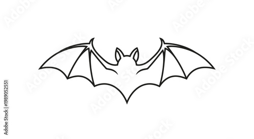 A simple line drawing of a bat.
