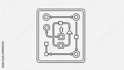 Strategy game board with different shapes and arrows, representing strategic planning and decision-making for business success