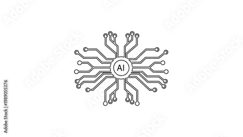Artificial Intelligence Network Structure Representing Neural Connections and Data Processing