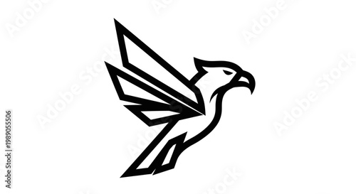 Abstract bird icon in flight vector illustration on white background