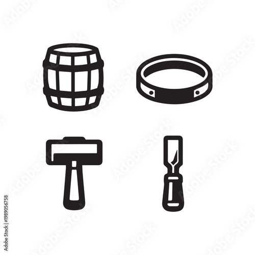 Classic Woodworking Tools and Crafting Essentials A Collection of Icons