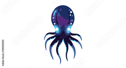 Glowing Blue Colored Octopus Tentacles.