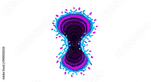 Abstract Swirling Vortex with Colorful Lights.