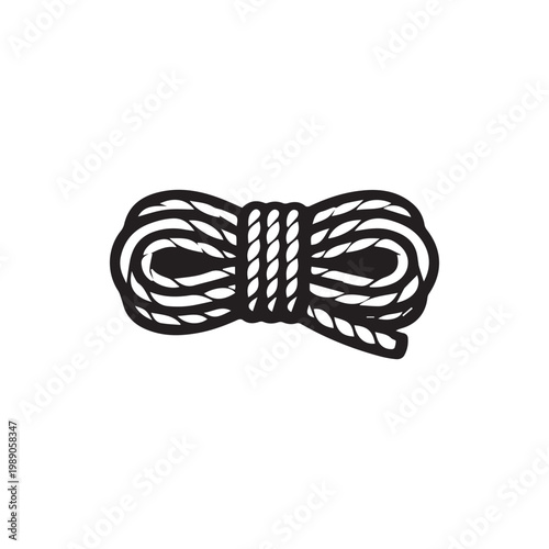 Classic Coiled Rope Vector Icon Simple Strong Utility Cord Design Element