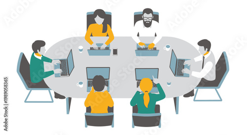 People sitting around a conference table.