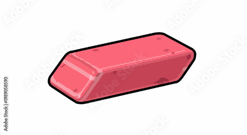 A Pink Rectangular Eraser with Angled Edges.