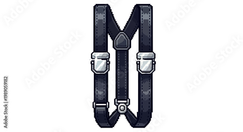 Classic Black Suspenders with Silver Clips.