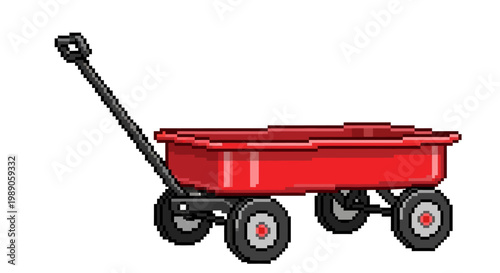 Classic Red Toy Wagon with Handle.