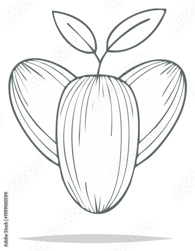 Stylized seed sprouting new life and growth, symbolic illustration of potential