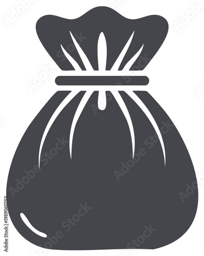 Stylized Sack Silhouette Filled Container Illustration