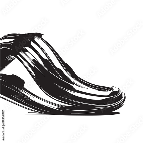 Black Streaming Silhouette Vector, High Quality Illustration on White Background