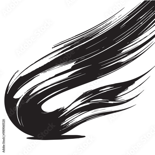 Black Streaming Silhouette Vector, High Quality Illustration on White Background