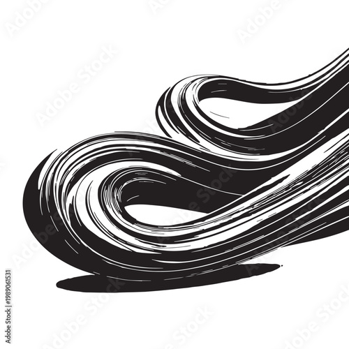 Black Streaming Silhouette Vector, High Quality Illustration on White Background