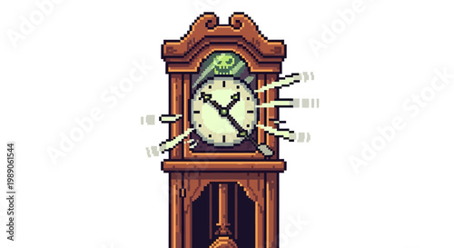 Antique Grandfather Clock with Eerie Ghostly Hands.