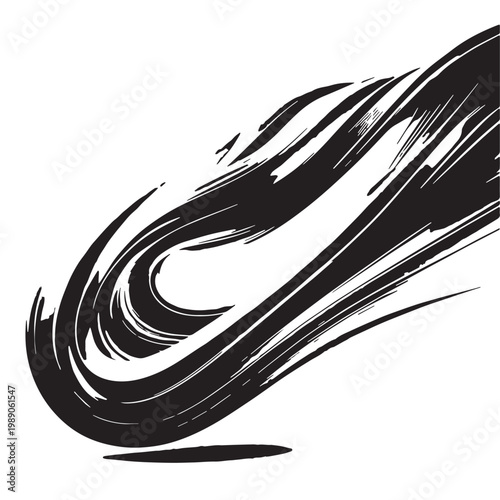 Black Streaming Silhouette Vector, High Quality Illustration on White Background