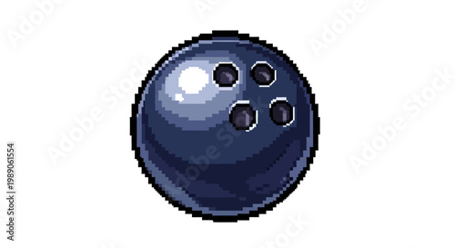 Dark Blue Bowling Ball with Three Finger Holes.