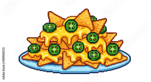 Delicious Nachos with Melted Cheese and Jalapenos.