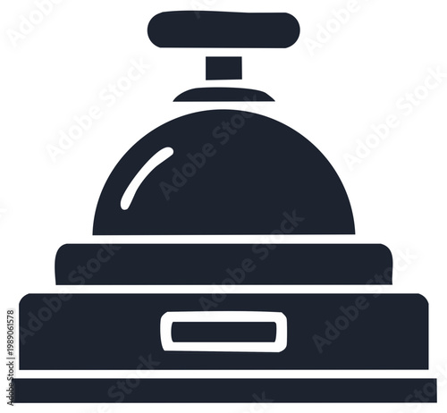 Simple service bell icon for reception desk or hotel counter use