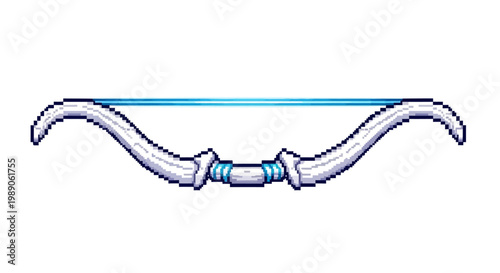Fantasy Ice Bow Weapon Illustration.