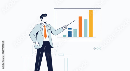 Businessman presenting data on screen 3.